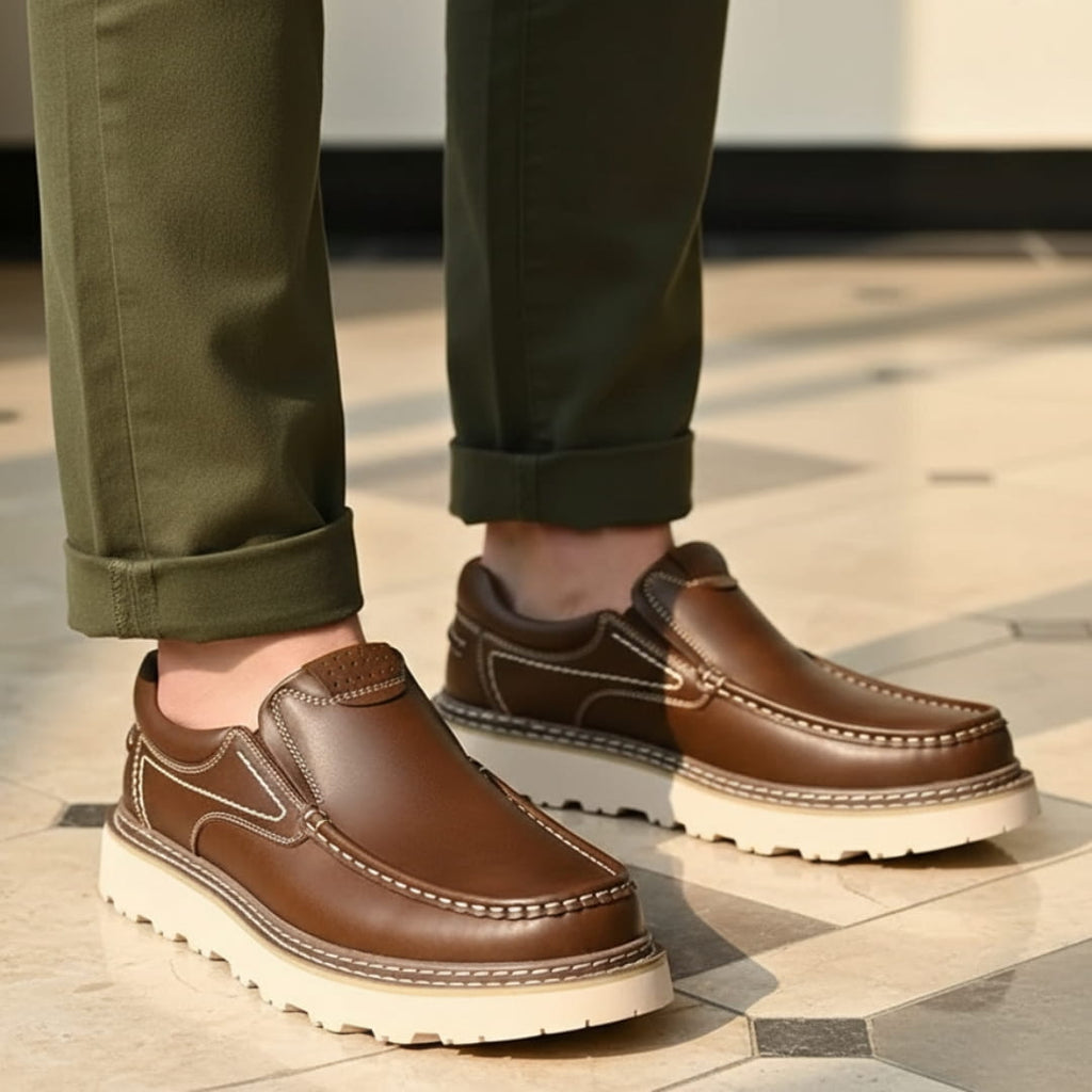 Alberto Mocassins Classiques en Cuir – Semelle Antidérapante Durable Style Casual