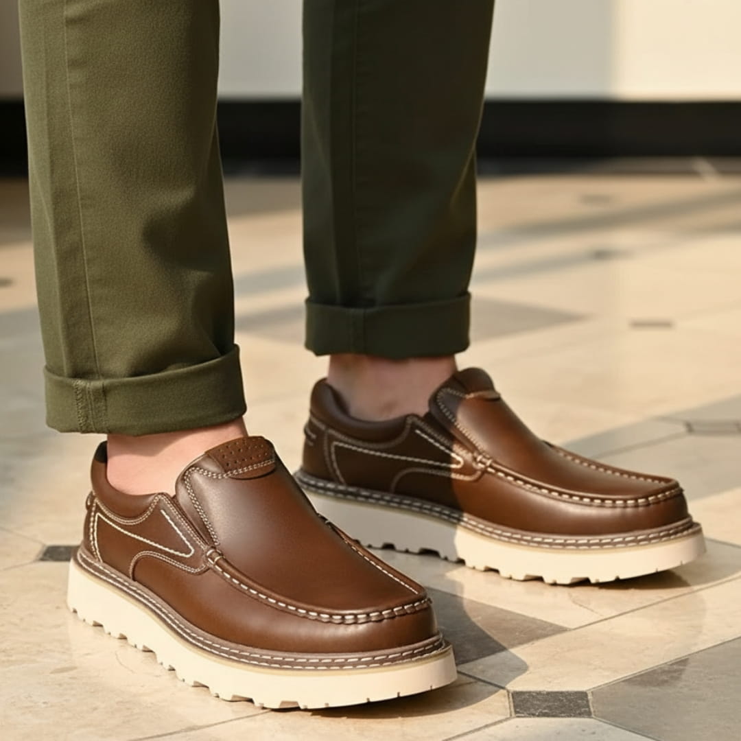 Alberto Mocassins Classiques en Cuir – Semelle Antidérapante Durable Style Casual