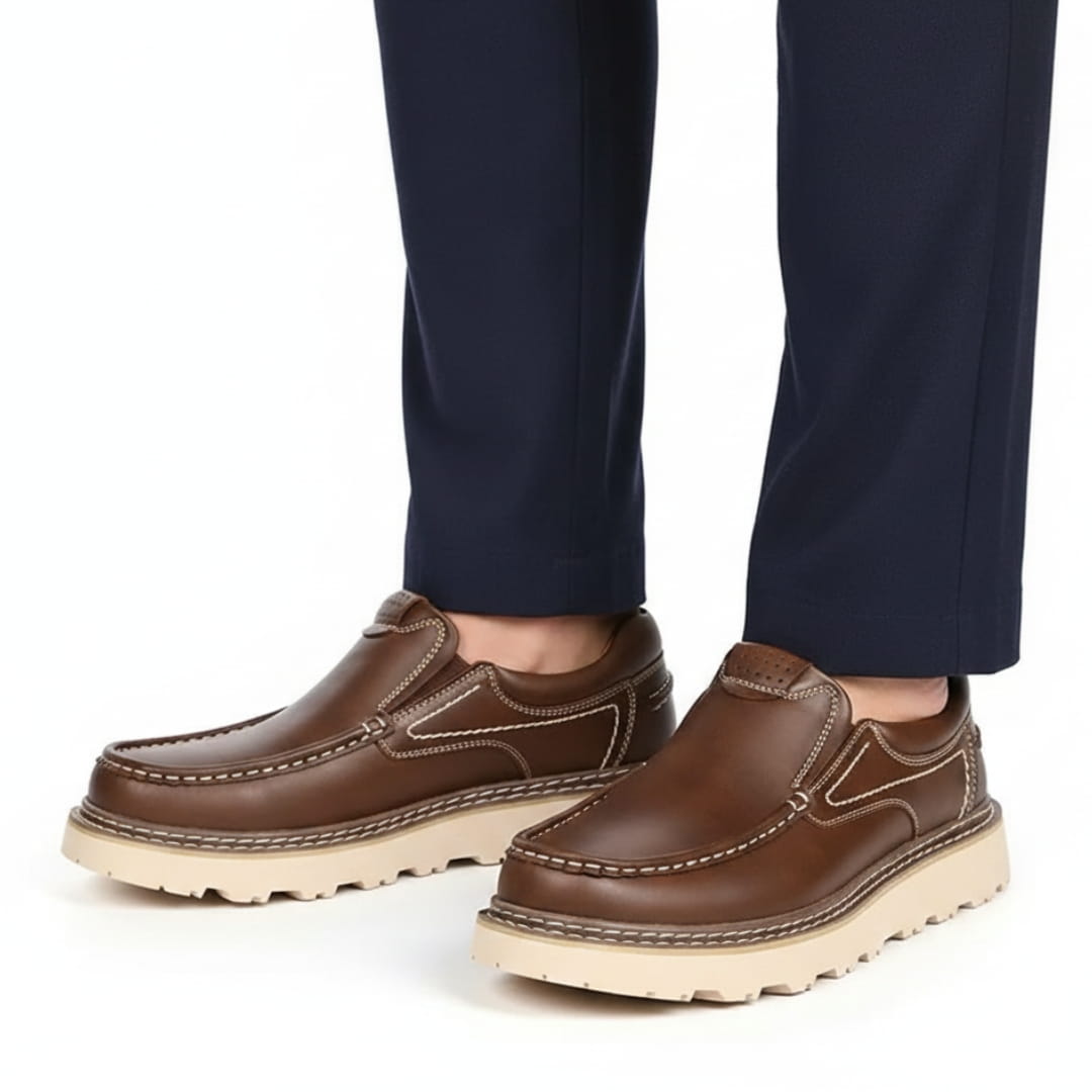 Alberto Mocassins Classiques en Cuir – Semelle Antidérapante Durable Style Casual