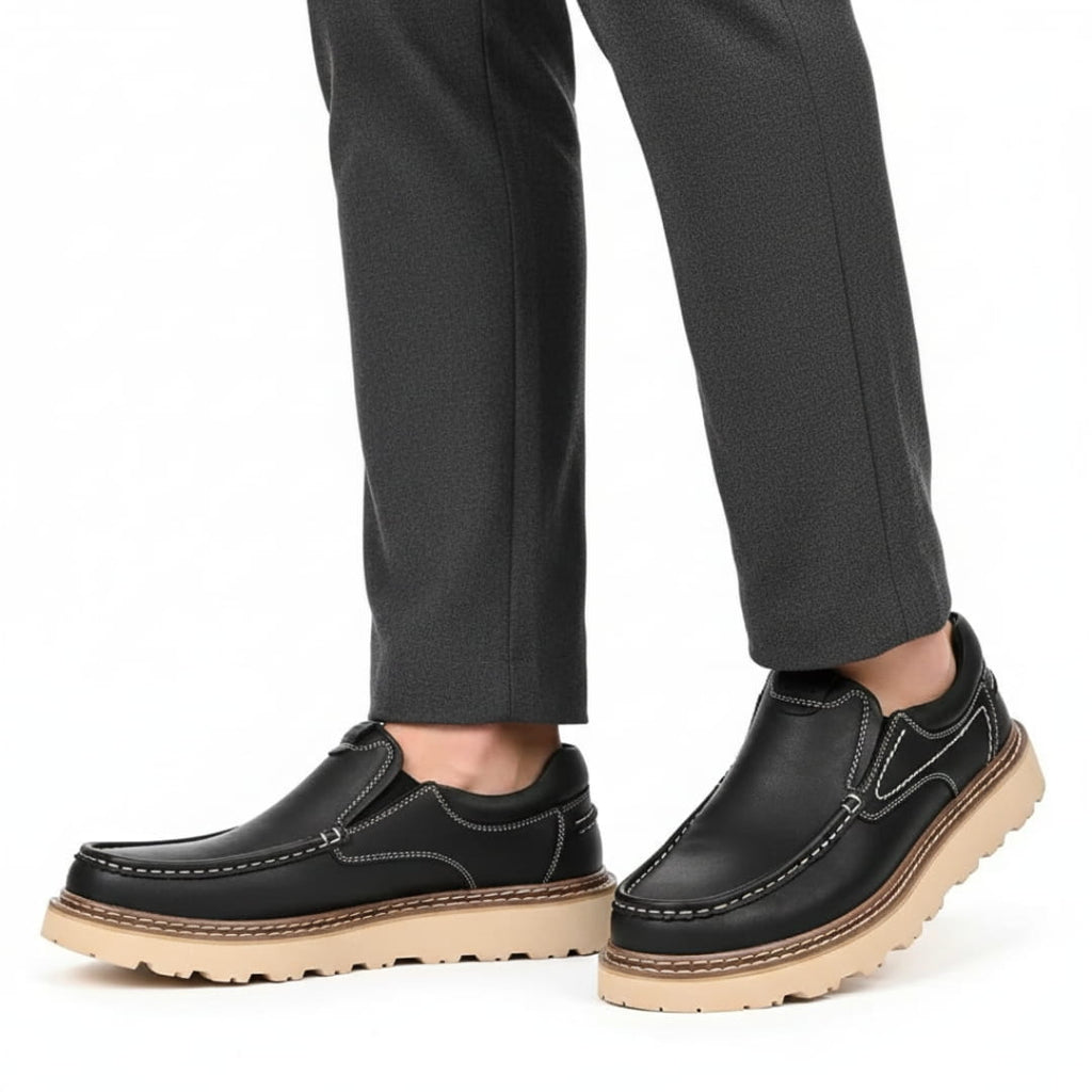 Alberto Mocassins Classiques en Cuir – Semelle Antidérapante Durable Style Casual