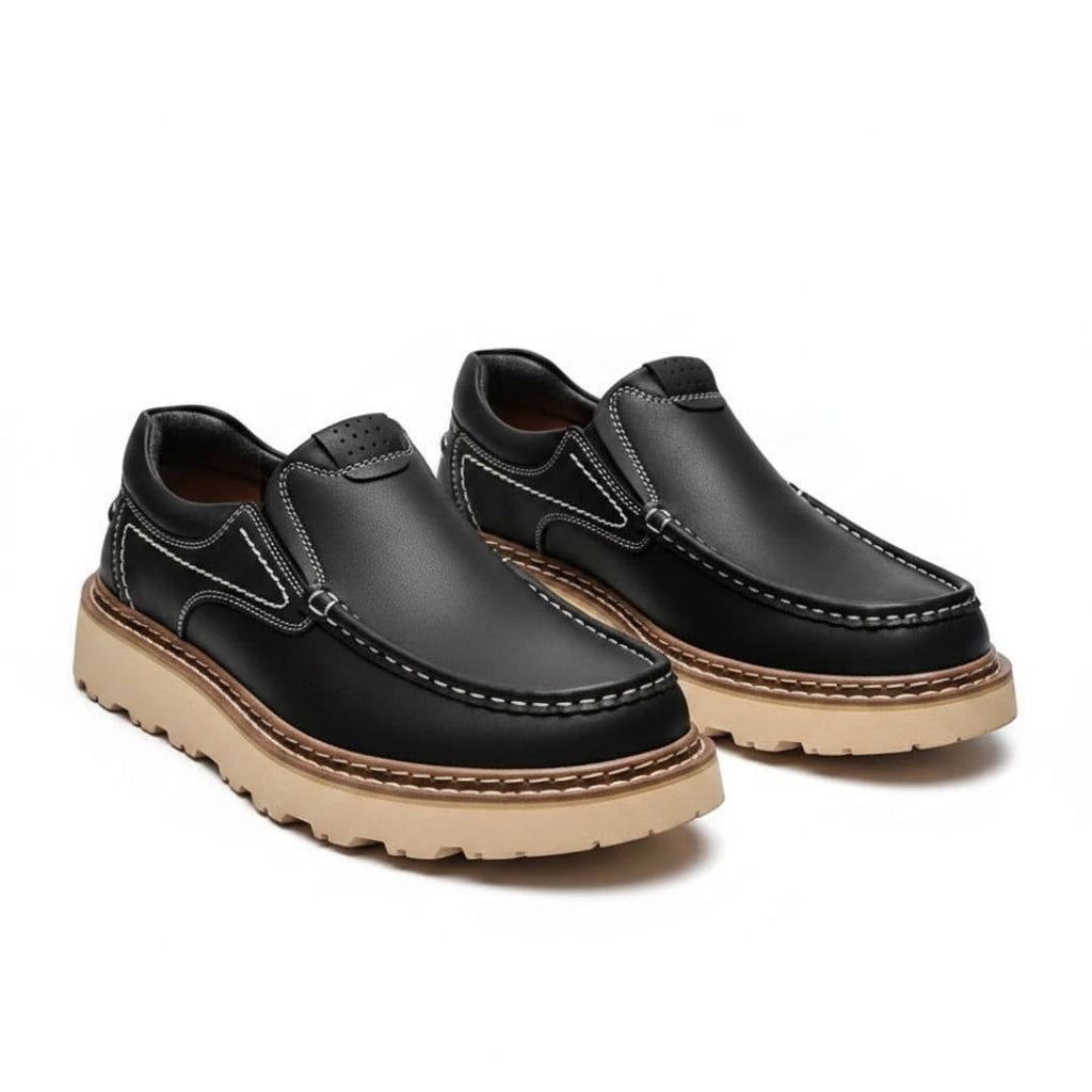 Alberto Mocassins Classiques en Cuir – Semelle Antidérapante Durable Style Casual