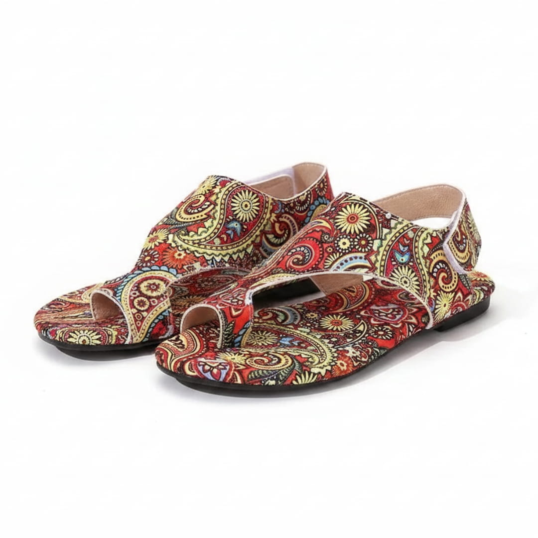 Solea Sandales Plates Slingback en Textile – Style Bohème Confort et Légèreté d'Été