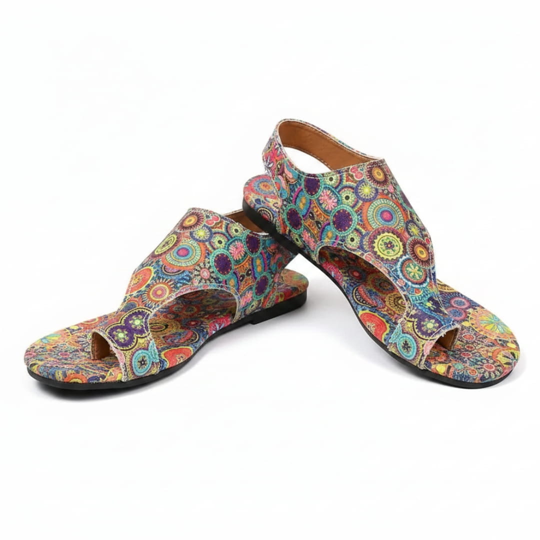 Solea Sandales Plates Slingback en Textile – Style Bohème Confort et Légèreté d'Été
