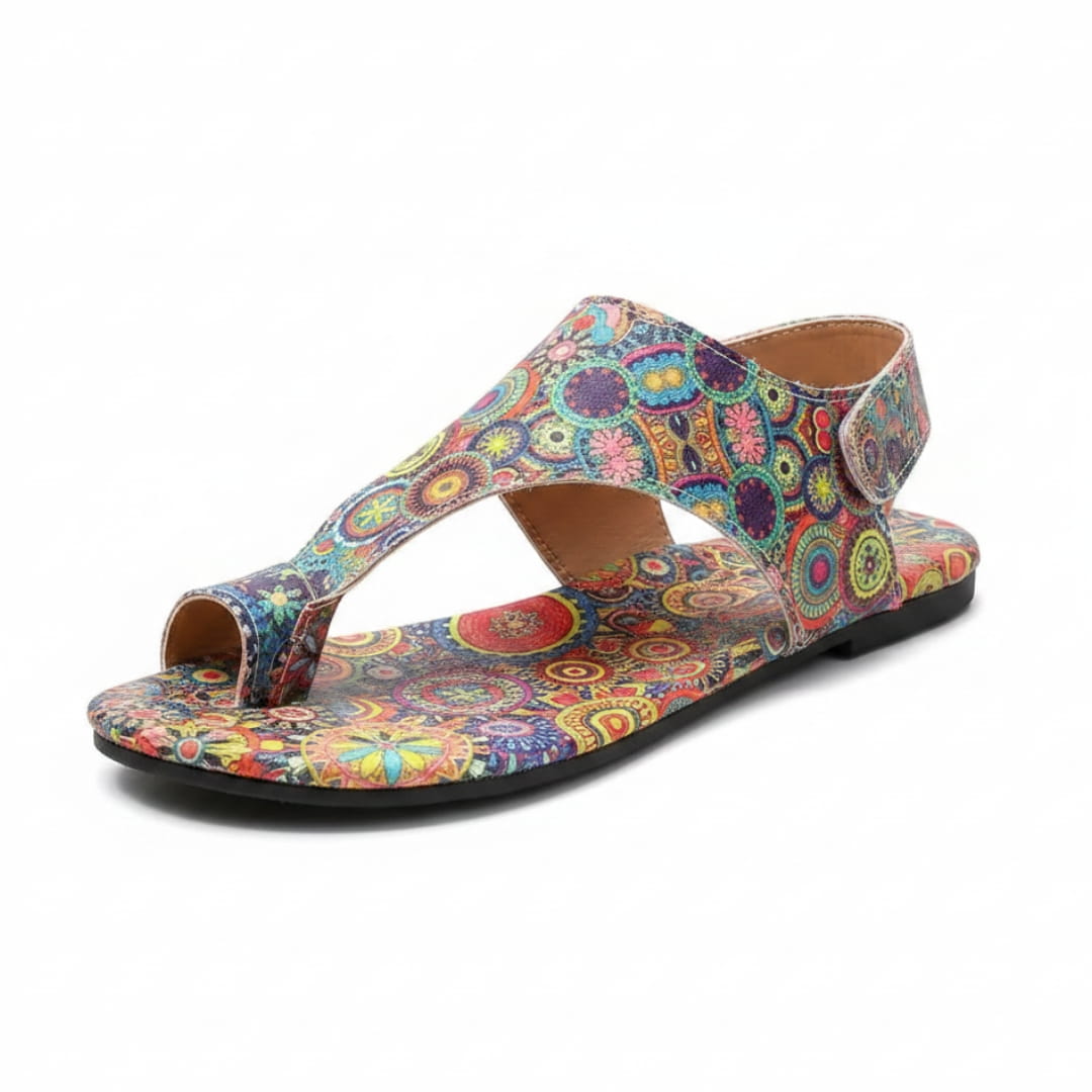Solea Sandales Plates Slingback en Textile – Style Bohème Confort et Légèreté d'Été