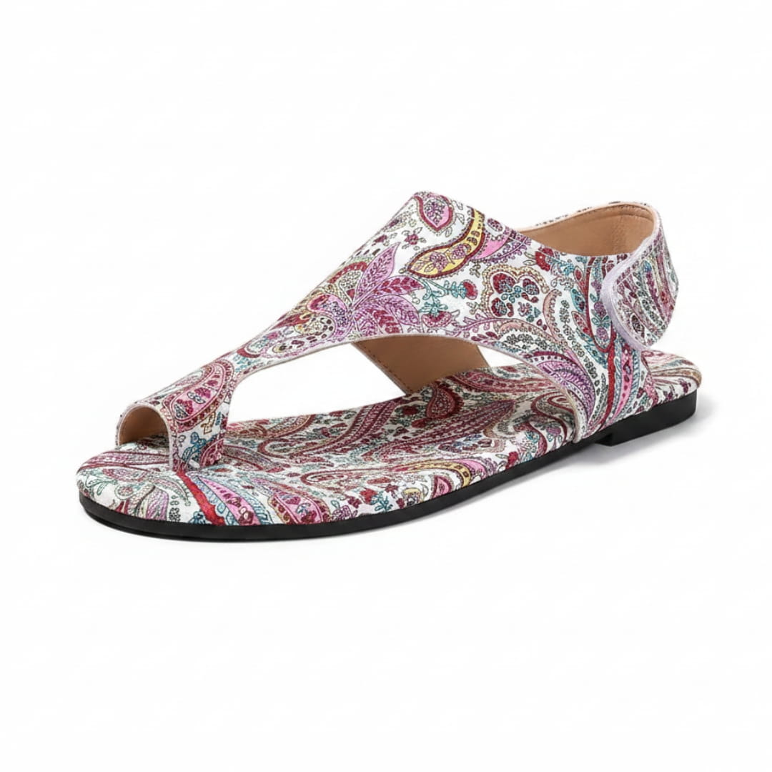 Solea Sandales Plates Slingback en Textile – Style Bohème Confort et Légèreté d'Été