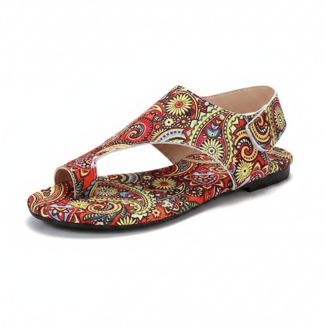Solea Sandales Plates Slingback en Textile – Style Bohème Confort et Légèreté d'Été