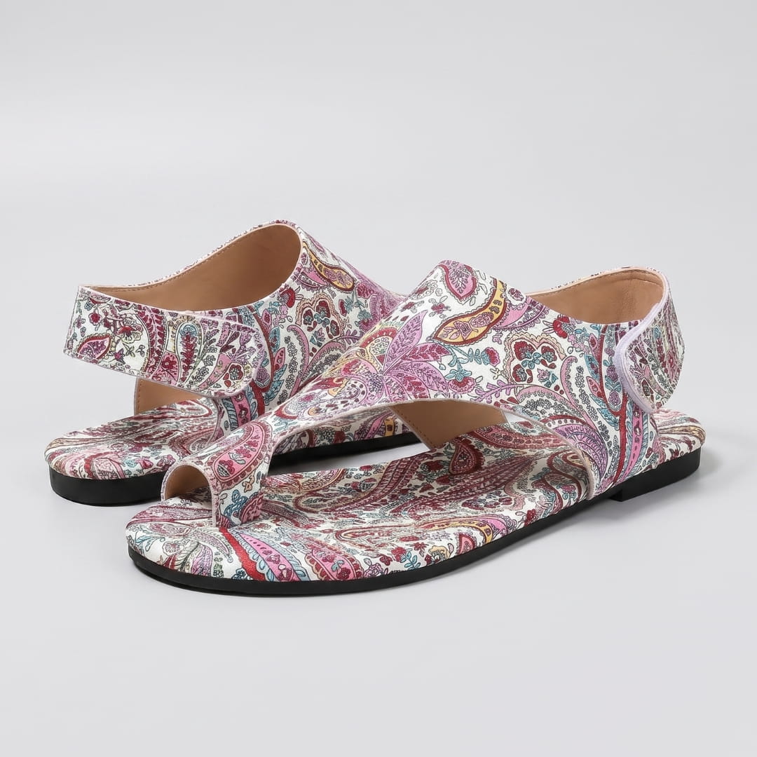 Solea Sandales Plates Slingback en Textile – Style Bohème Confort et Légèreté d'Été