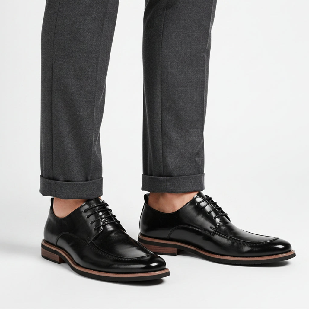 Reginald Chaussures Habillées en Cuir – Souliers Élégants Finition Polie à Lacets