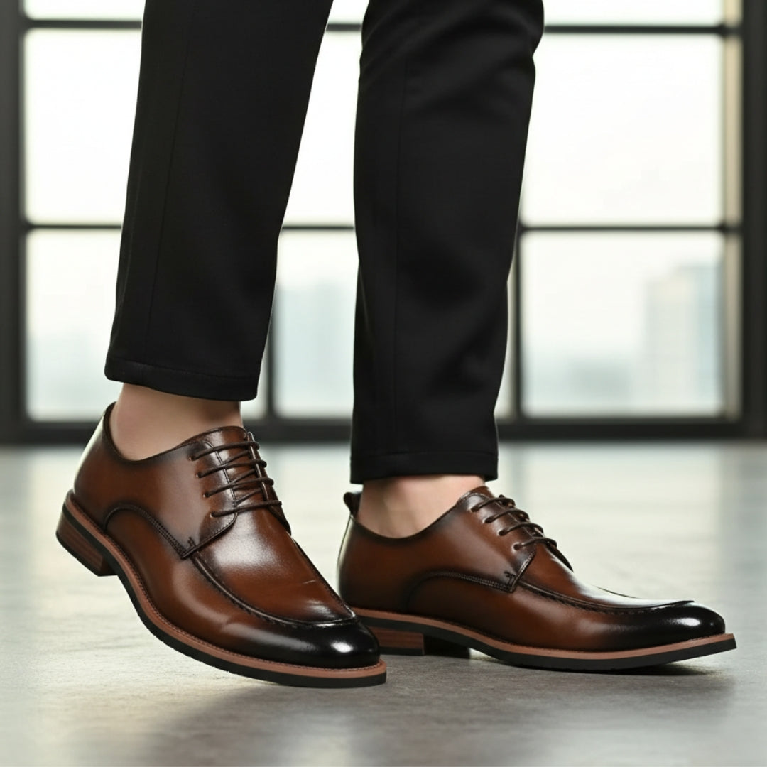 Reginald Chaussures Habillées en Cuir – Souliers Élégants Finition Polie à Lacets