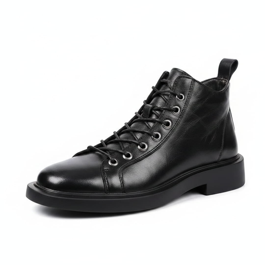 Hudson Bottines à Lacets en Cuir Minimalistes – Chaussures Confort Urbain Ankle Boots