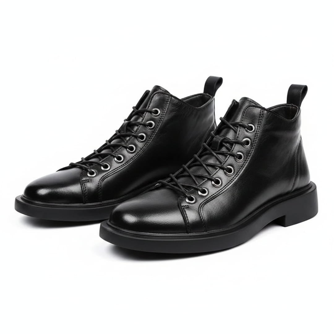 Hudson Bottines à Lacets en Cuir Minimalistes – Chaussures Confort Urbain Ankle Boots