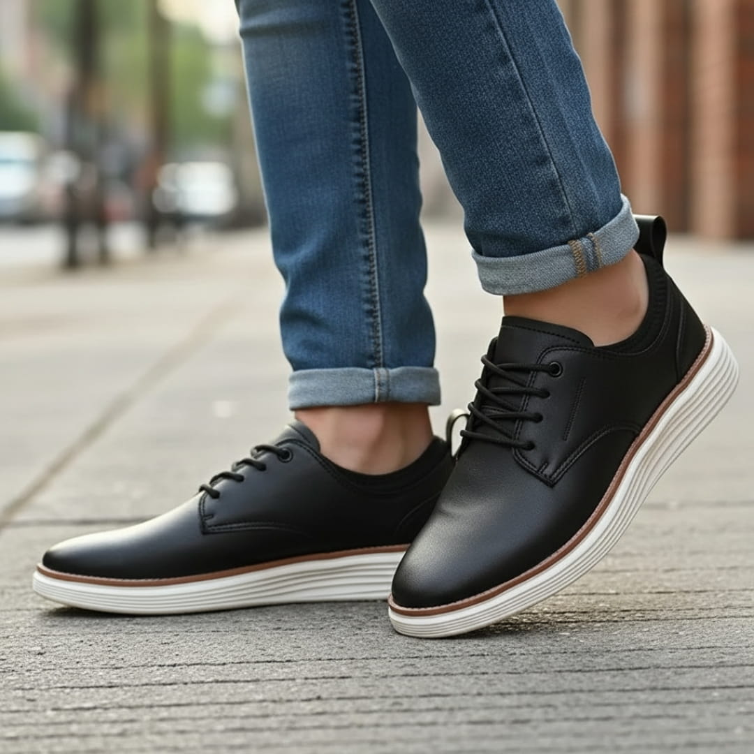 Colton Sneakers en Cuir Premium – Baskets à Lacets Confort Casual Moderne