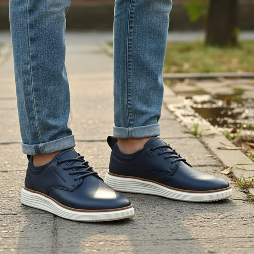 Colton Sneakers en Cuir Premium – Baskets à Lacets Confort Casual Moderne