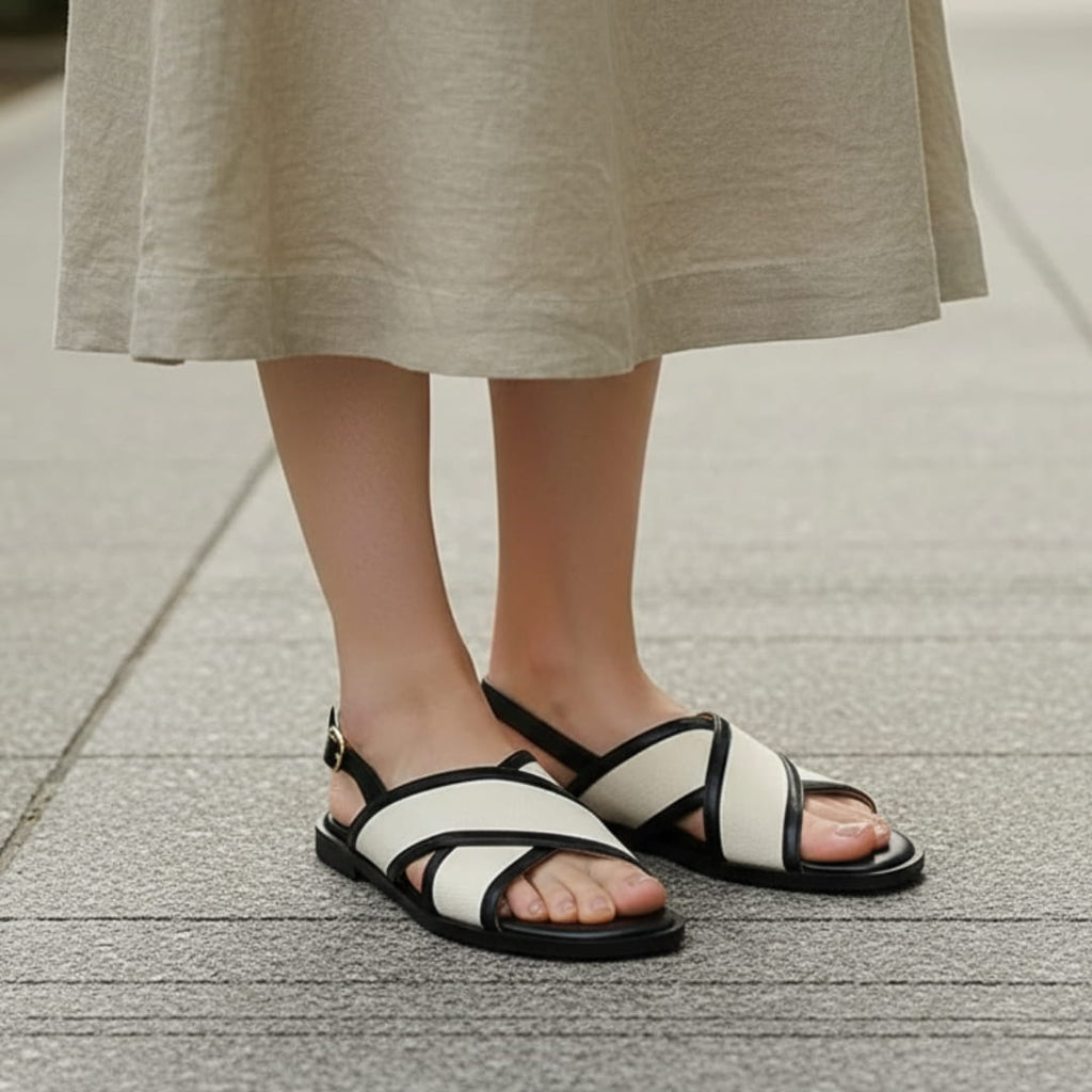 Juliette Sandales Slingback en Cuir – Nu-Pieds Confort à Bride Ajustable Style Estival