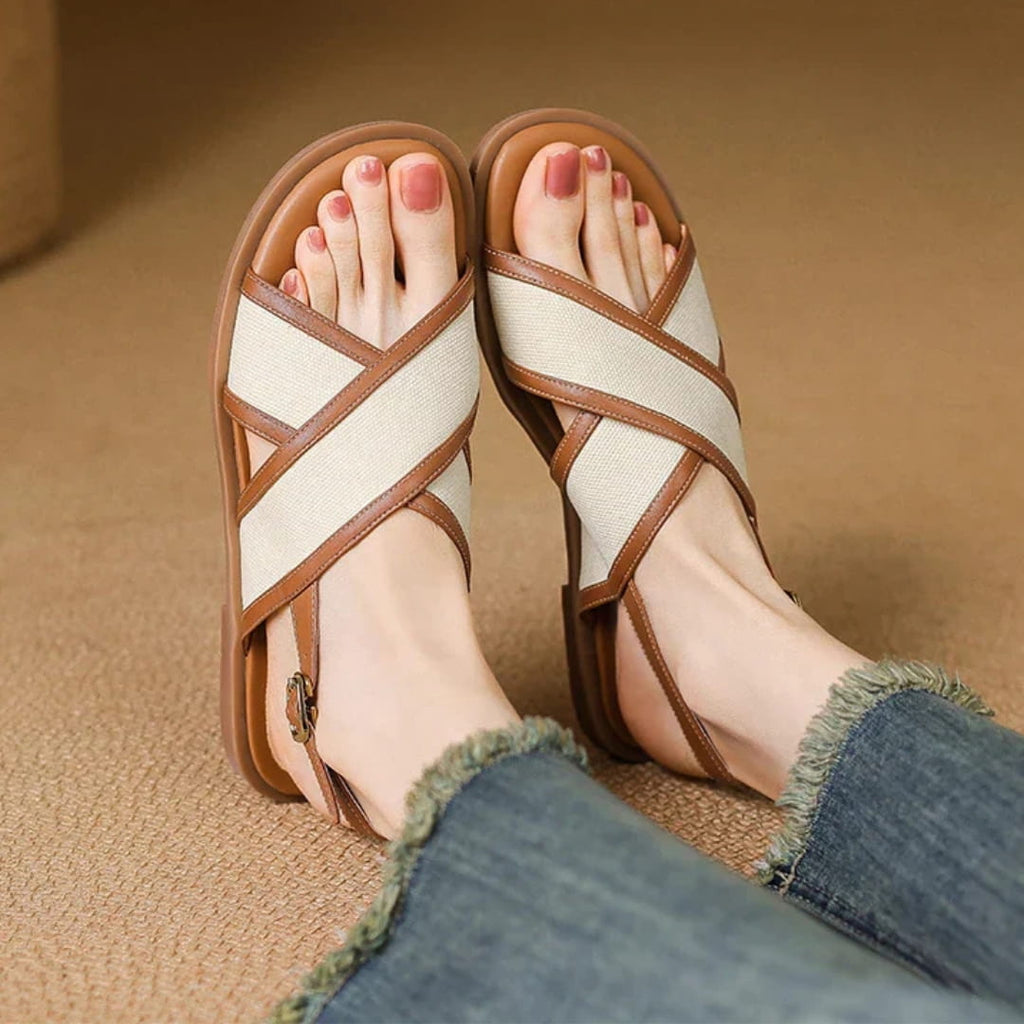 Juliette Sandales Slingback en Cuir – Nu-Pieds Confort à Bride Ajustable Style Estival