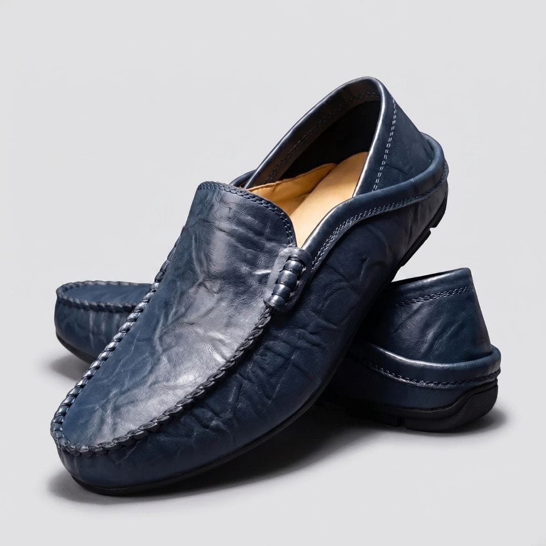 Baptiste Mocassins en Cuir Souple – Souliers Confort Coussiné Casual à Enfiler