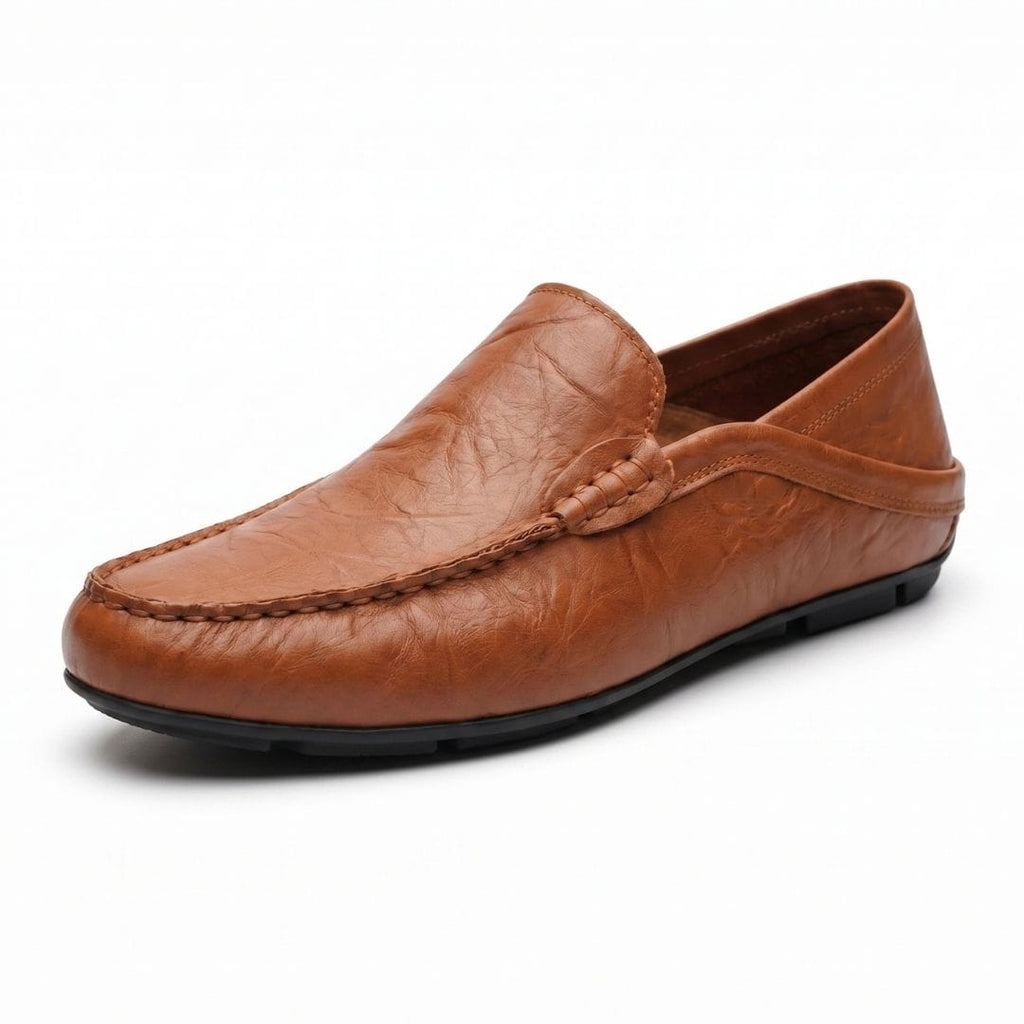 Baptiste Mocassins en Cuir Souple – Souliers Confort Coussiné Casual à Enfiler
