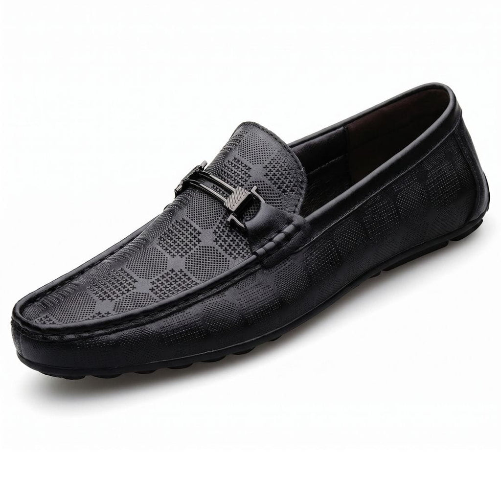 Giorgio Mocassins en Cuir Texturé à Boucle – Souliers Élégants Intemporels à Enfiler