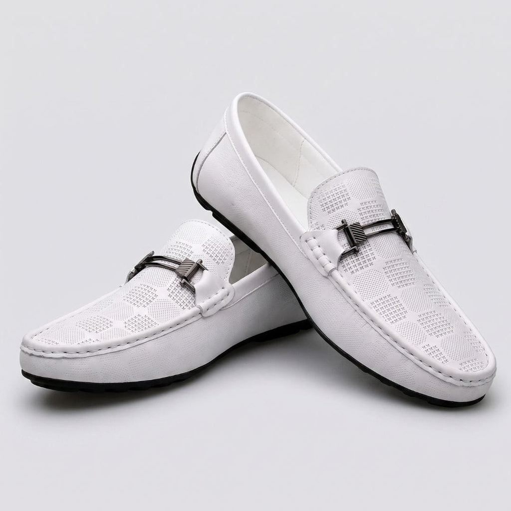 Giorgio Mocassins en Cuir Texturé à Boucle – Souliers Élégants Intemporels à Enfiler