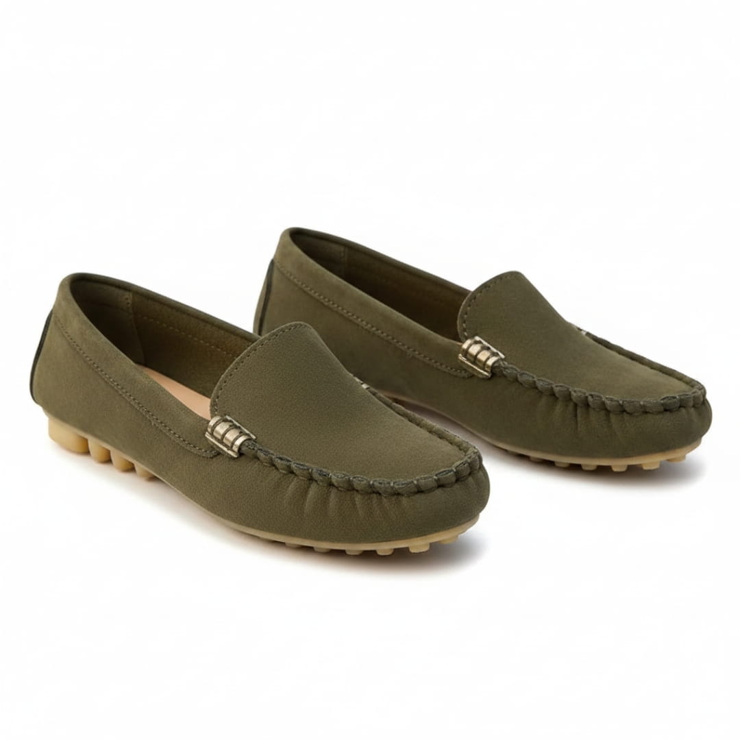 Kaithlyn Chaussures Décontractées en Daim à Enfiler – Détails Métalliques Confort Usage Quotidien