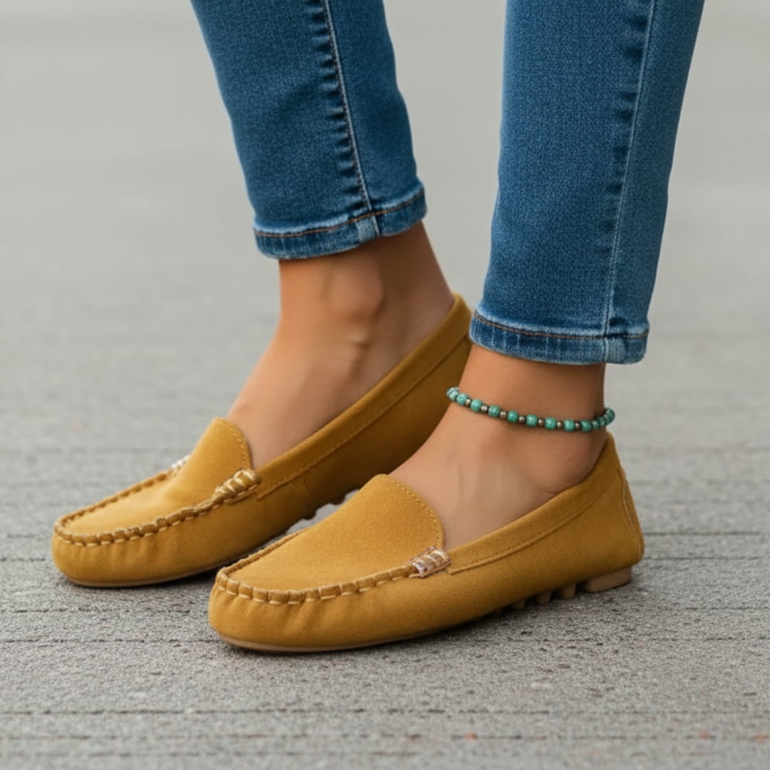 Kaithlyn Chaussures Décontractées en Daim à Enfiler – Détails Métalliques Confort Usage Quotidien