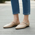 Chiara Mules Plates en Cuir – Style Mary Jane Silhouette Bout Pointu Élégance Confort