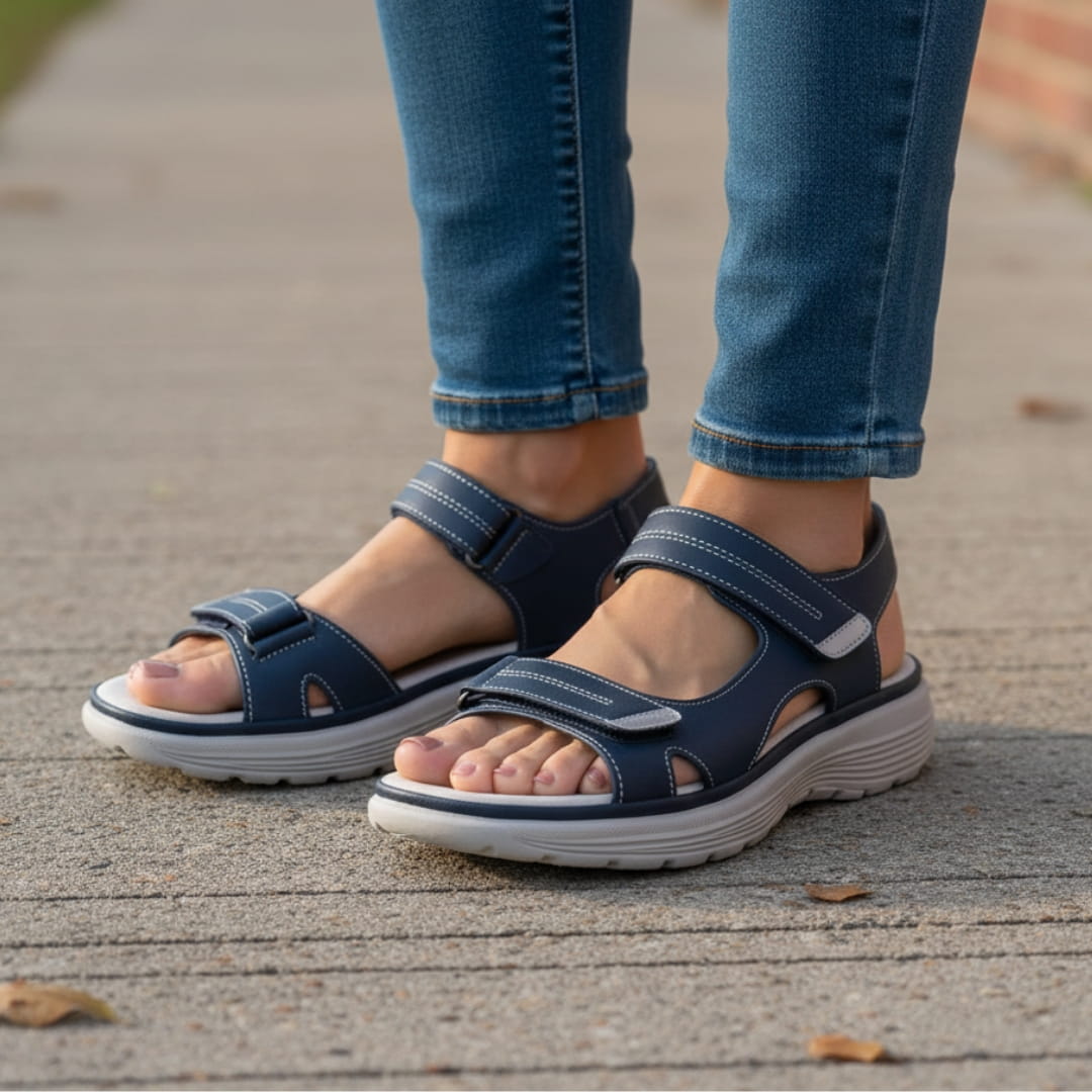 Mabel Sandales de Marche d'Été – Confort Soutien Voûte Plantaire Semelle Antidérapante Chaussures Légères