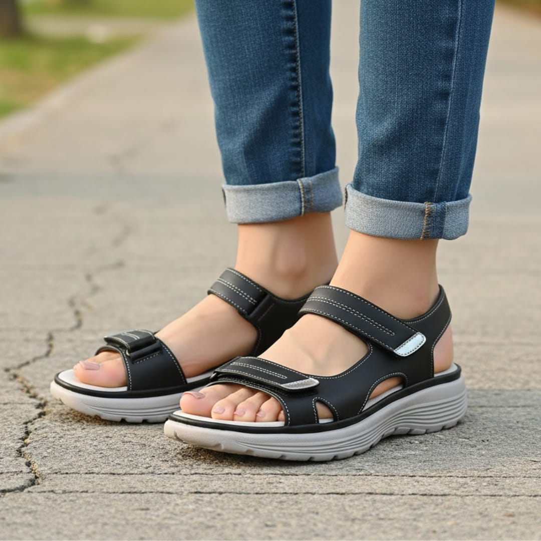 Mabel Sandales de Marche d'Été – Confort Soutien Voûte Plantaire Semelle Antidérapante Chaussures Légères