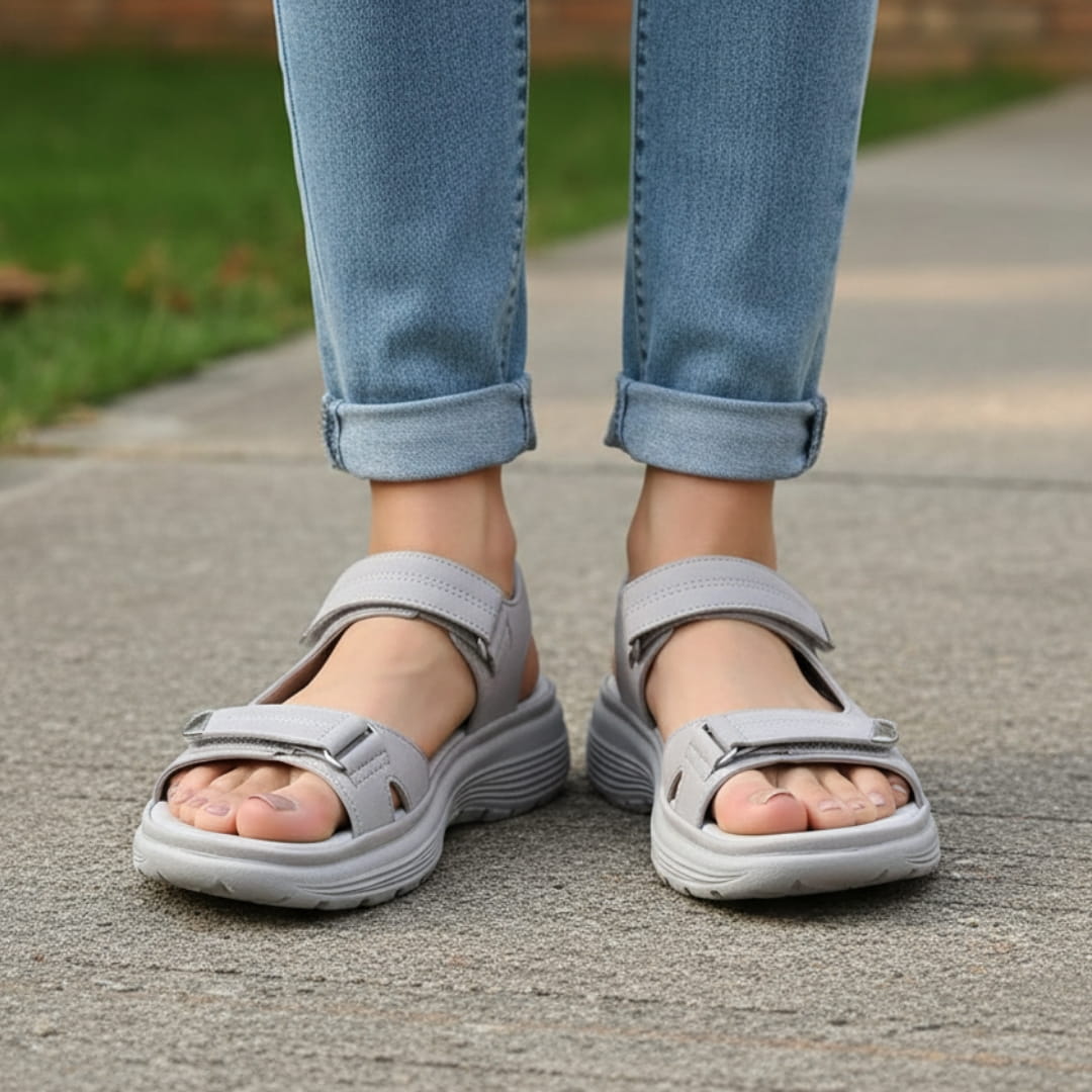 Mabel Sandales de Marche d'Été – Confort Soutien Voûte Plantaire Semelle Antidérapante Chaussures Légères