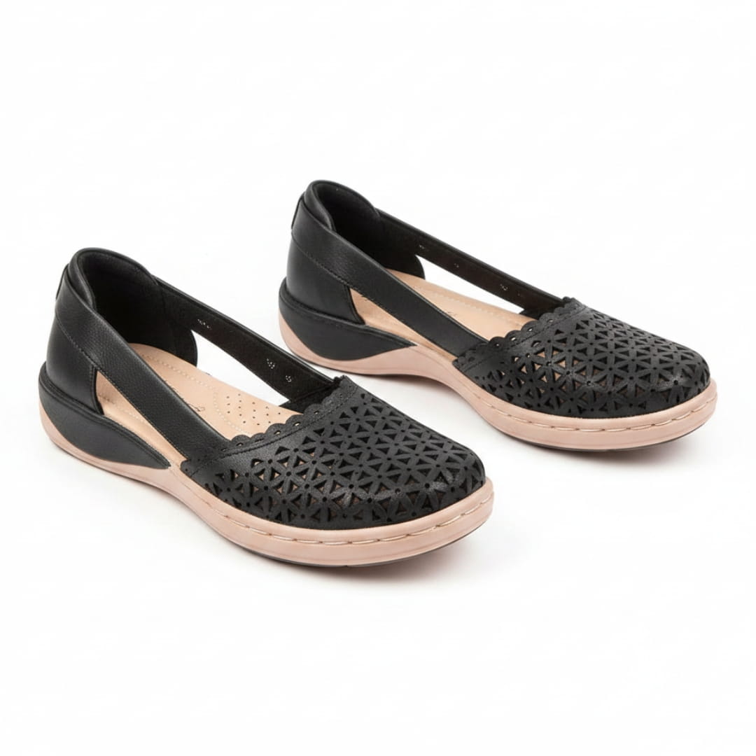 Élise Ballerines Respirantes à Enfiler – Large Toe Confort Léger Casual