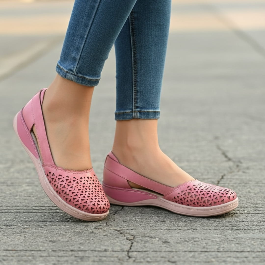 Élise Ballerines Respirantes à Enfiler – Large Toe Confort Léger Casual