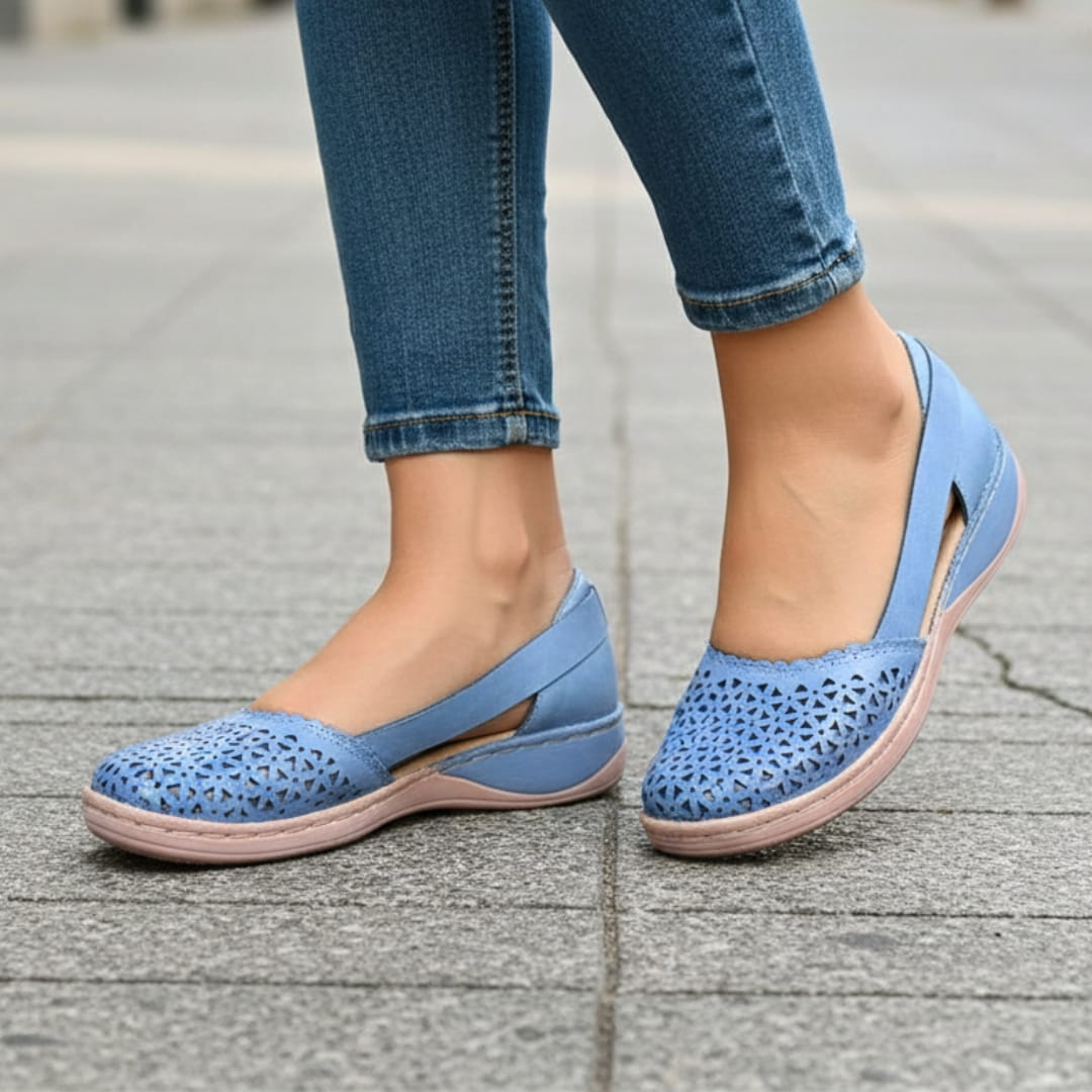 Élise Ballerines Respirantes à Enfiler – Large Toe Confort Léger Casual