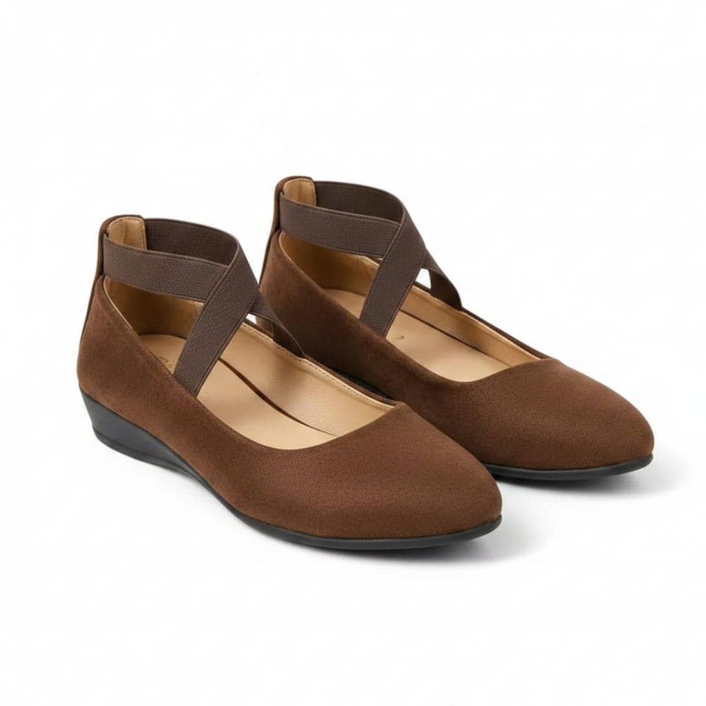 Jenny Chaussures Ballerines Compensées – Confort À Enfiler Bride Élastique Croisée