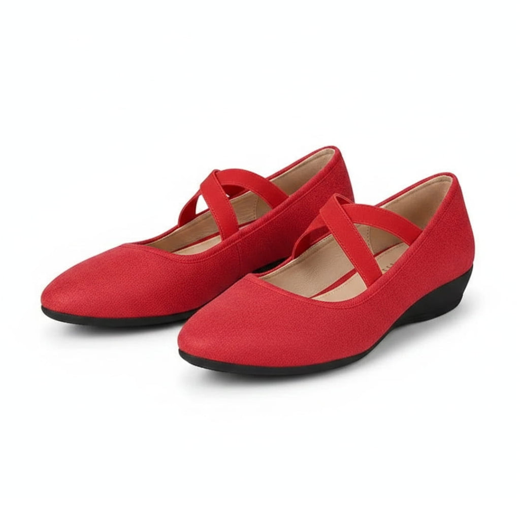 Jenny Chaussures Ballerines Compensées – Confort À Enfiler Bride Élastique Croisée