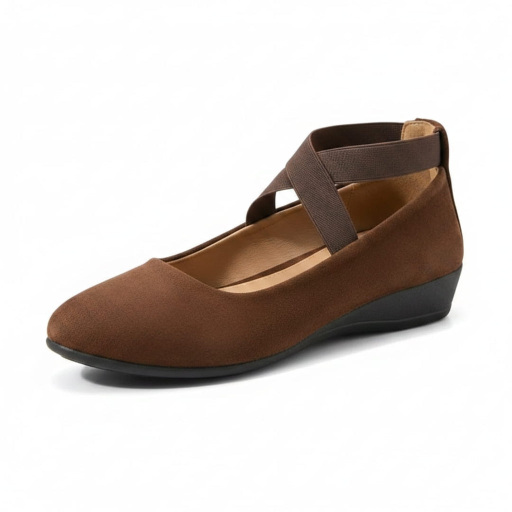 Jenny Chaussures Ballerines Compensées – Confort À Enfiler Bride Élastique Croisée