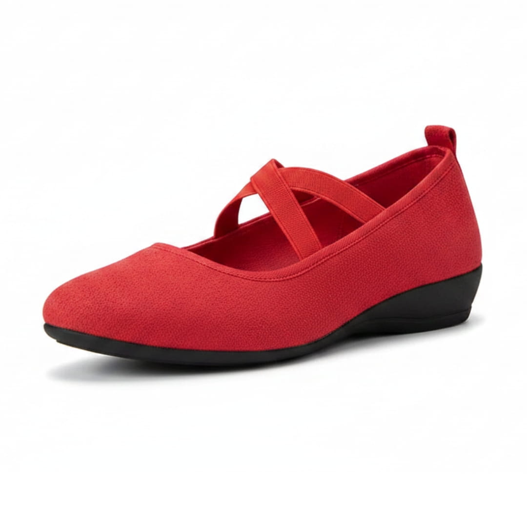 Jenny Chaussures Ballerines Compensées – Confort À Enfiler Bride Élastique Croisée
