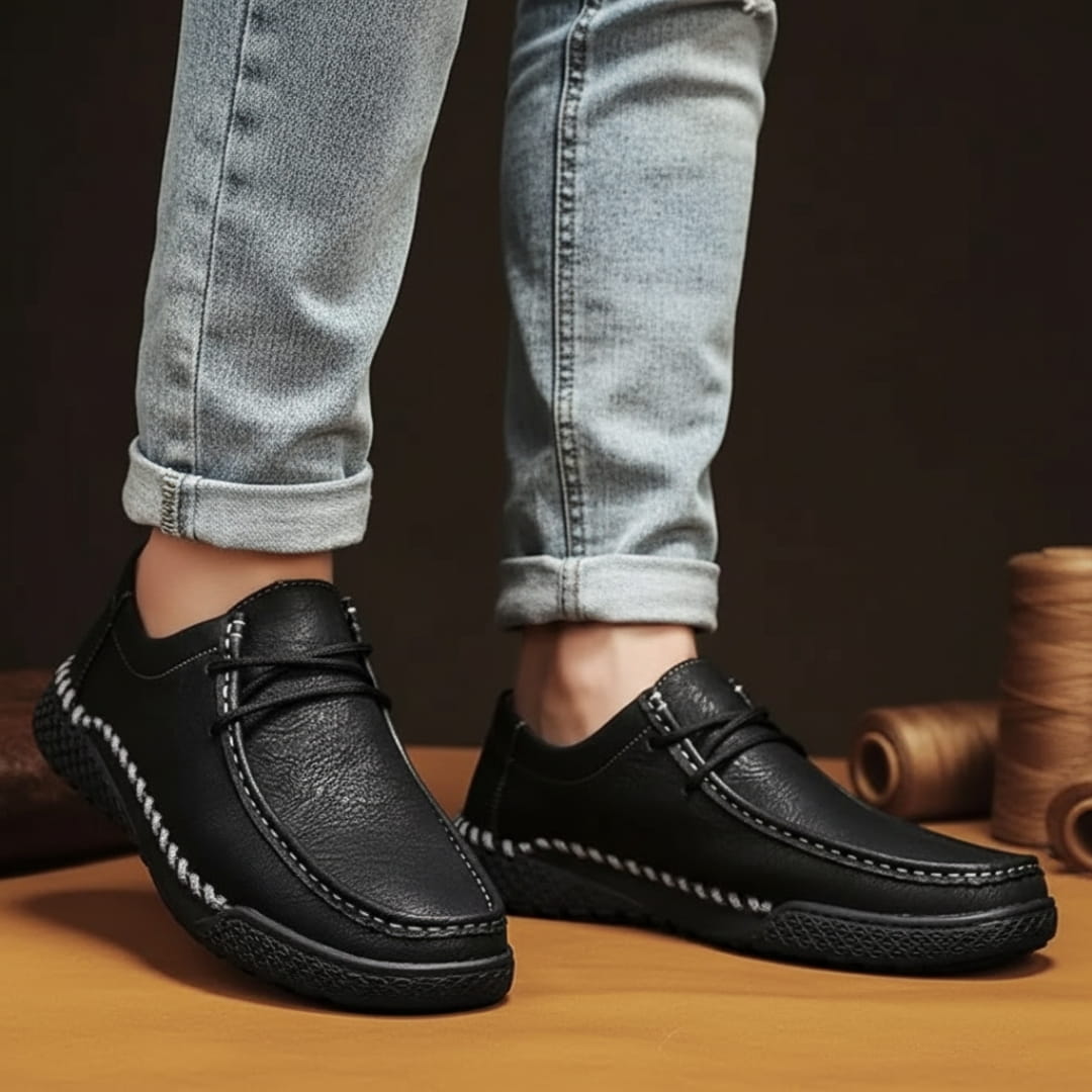 Théo Mocassins en Cuir À Enfiler – Semelle Antidérapante Style Robuste Casual