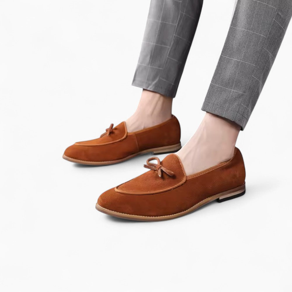 Mocassins Colorés Unis En Daim Pour Hommes