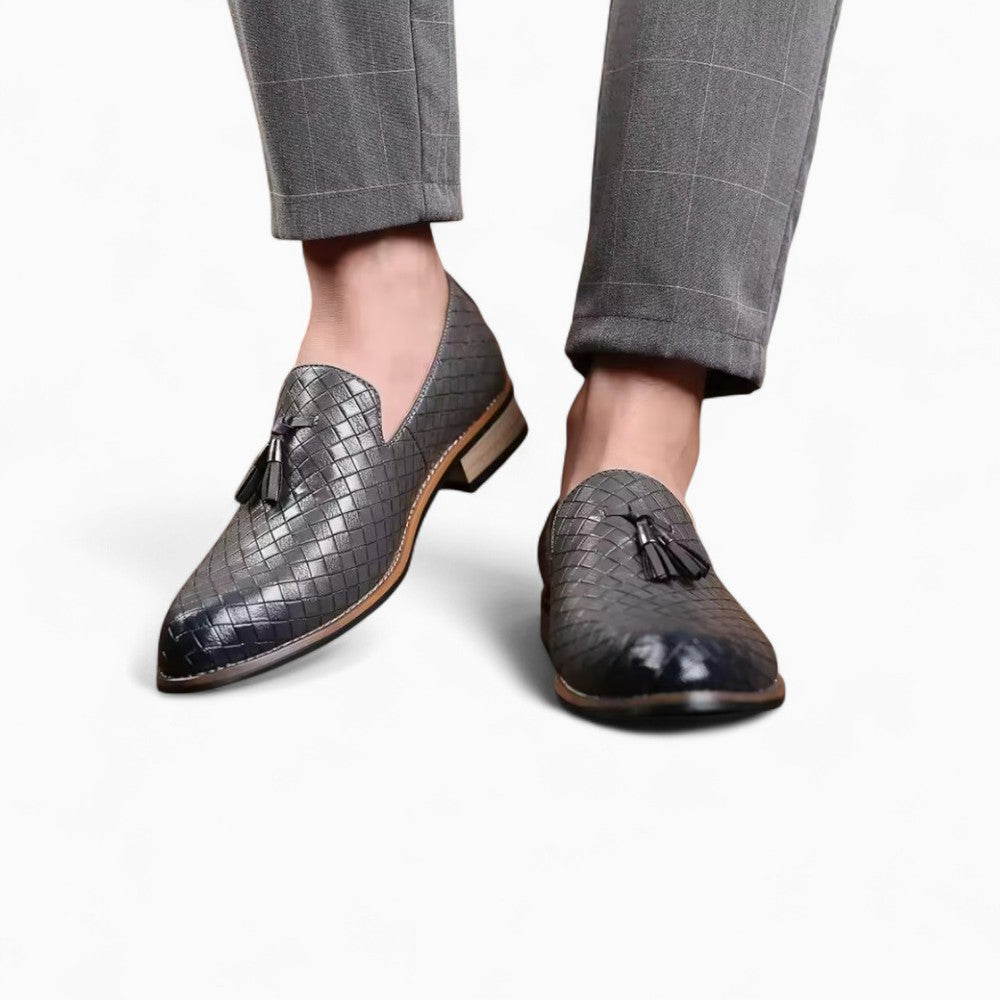 Mocassins Chics En Cuir À Gland Pour Hommes