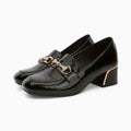 Mocassins Carrés En Cuir Véritable Pour Femmes
