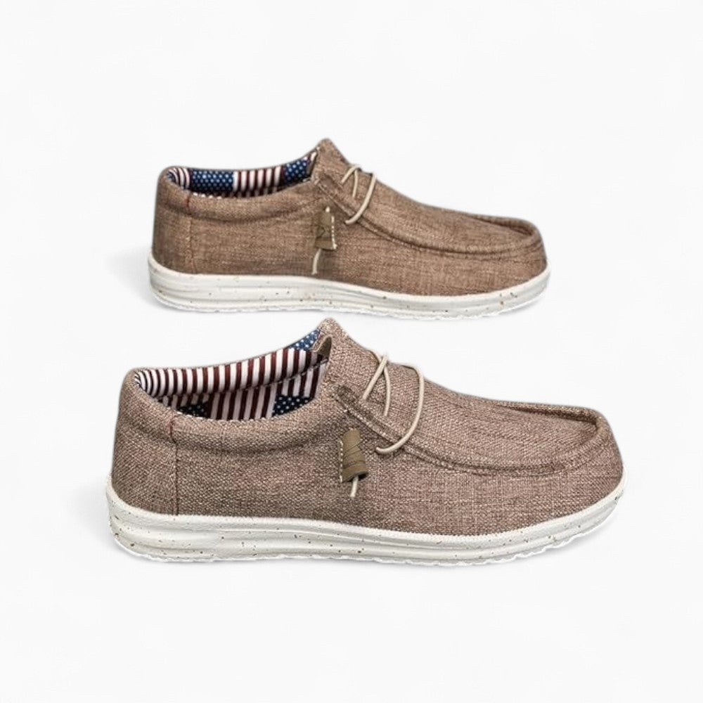 Mocassins Style Bateau En Toile À Lacets