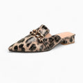 Mocassins Vernis Léopard À Talons Carrés Pour Femmes